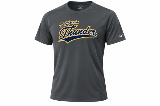 CT Mizuno NXT Dry Fit Jersey - Charcoal with Navy and Gold California Thunder script