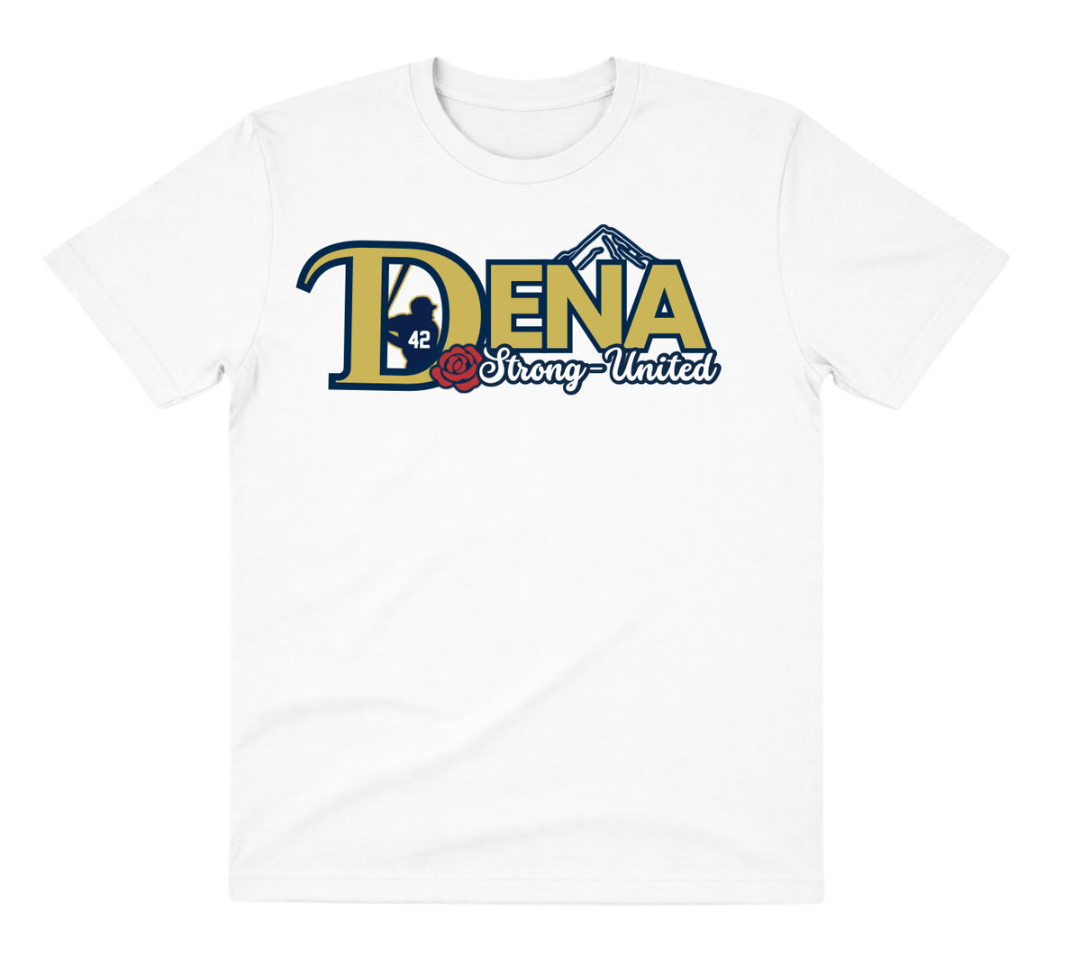 DENA White Dry Fit Shirt: Strong & United