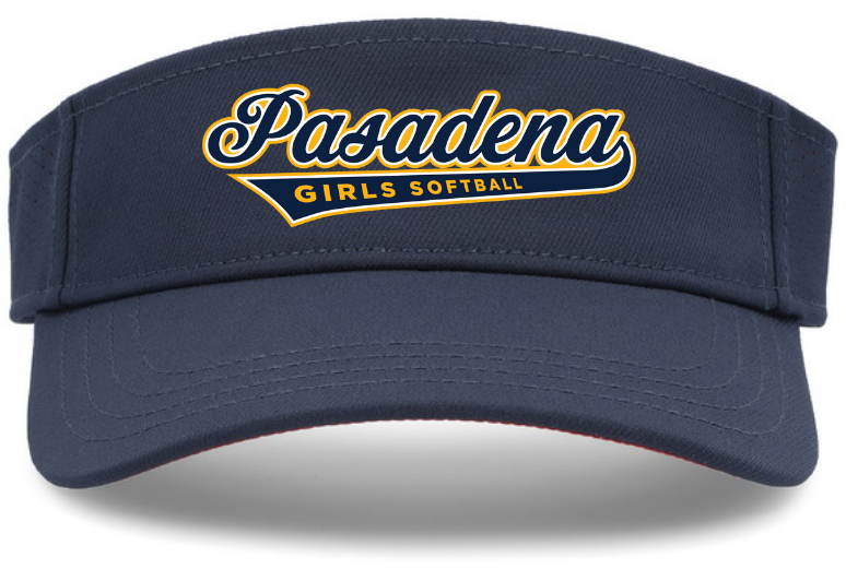 PGSA Sport-Tek Visor, Navy (Navy/Gold Pasadena Logo)