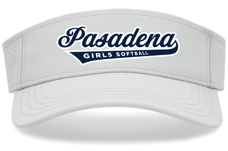 PGSA Sport-Tek Visor, White (Navy/White Outline Pasadena Logo)