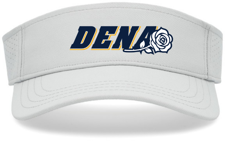 PGSA Sport-Tek Visor, White (Navy w/Gold DENA Logo)