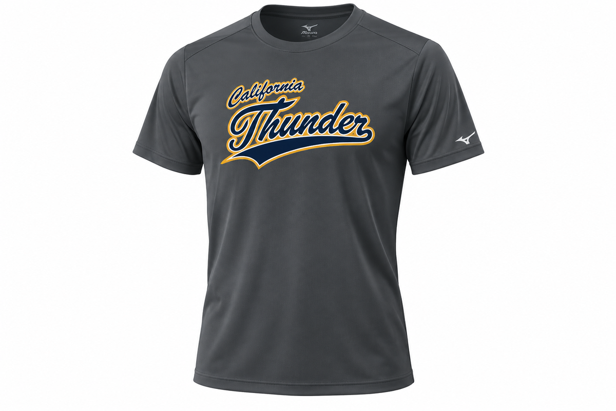 CT Mizuno NXT Dry Fit Jersey - Charcoal with Navy and Gold California Thunder script