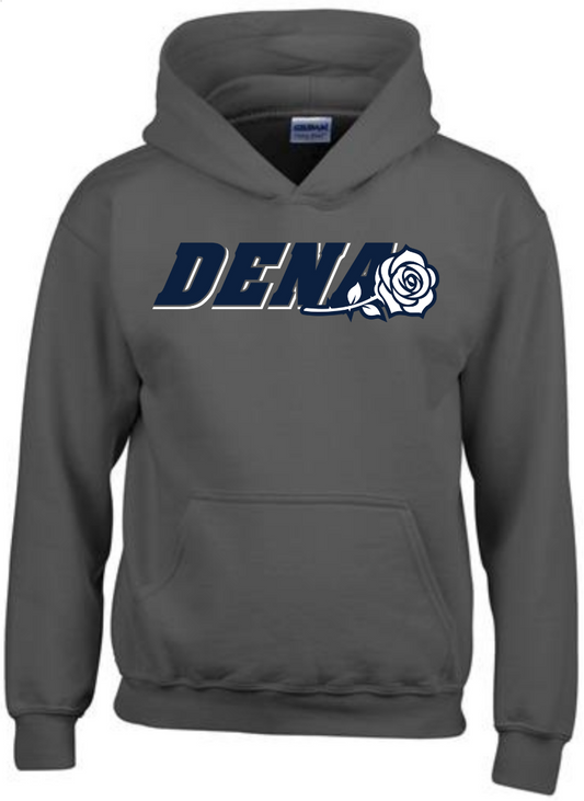 PGSA Hoodie, Charcoal (Navy w/White DENA Logo)