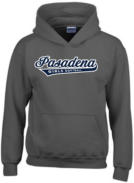 PGSA Hoodie, Charcoal (Navy w/White Pasadena Logo)