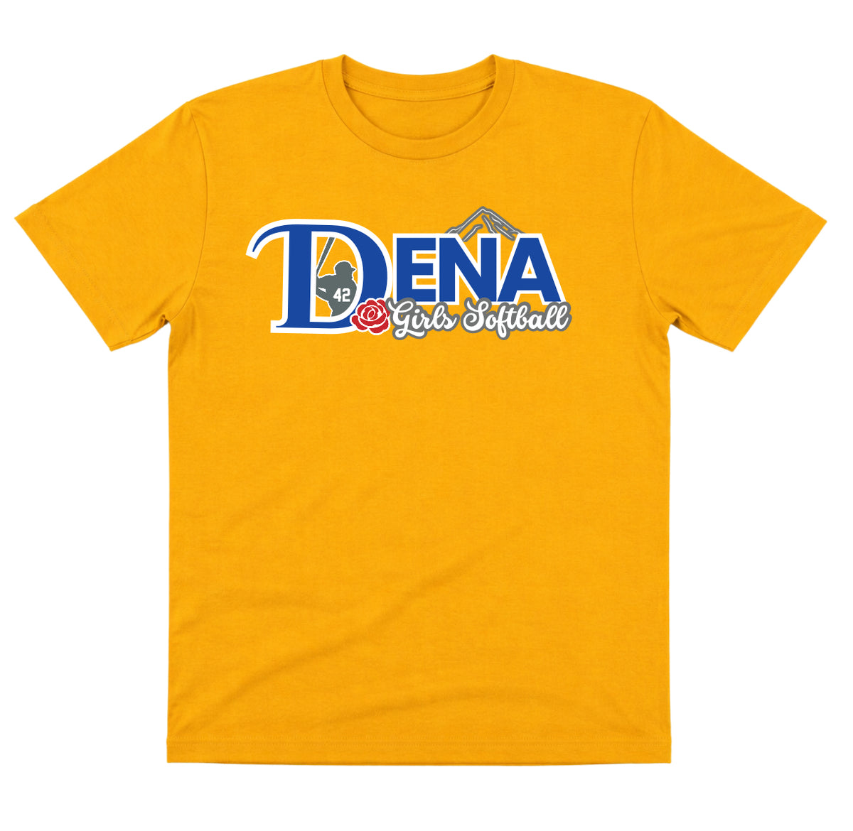 DENA Gold Dry Fit Shirt: Girls Softball