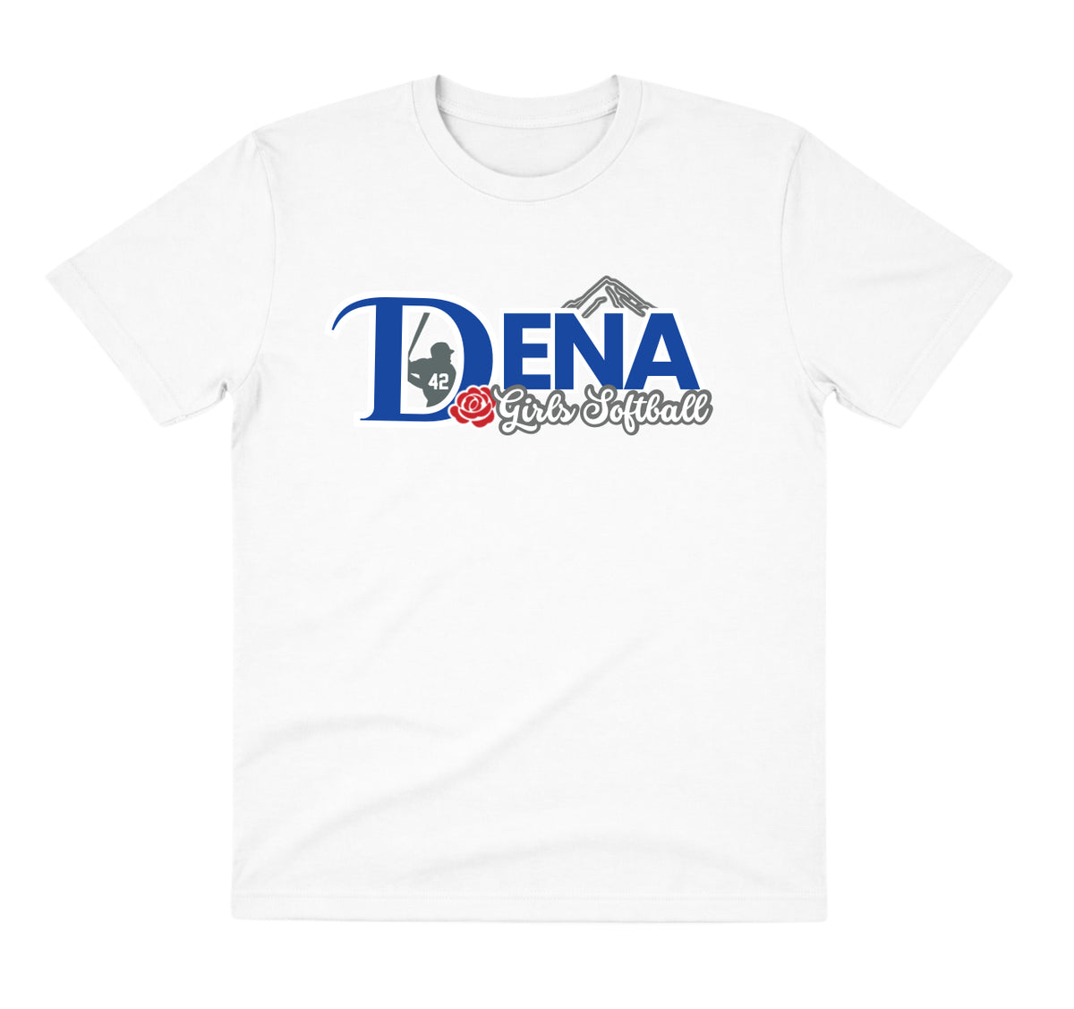 DENA White Dry Fit Shirt: Girls Softball