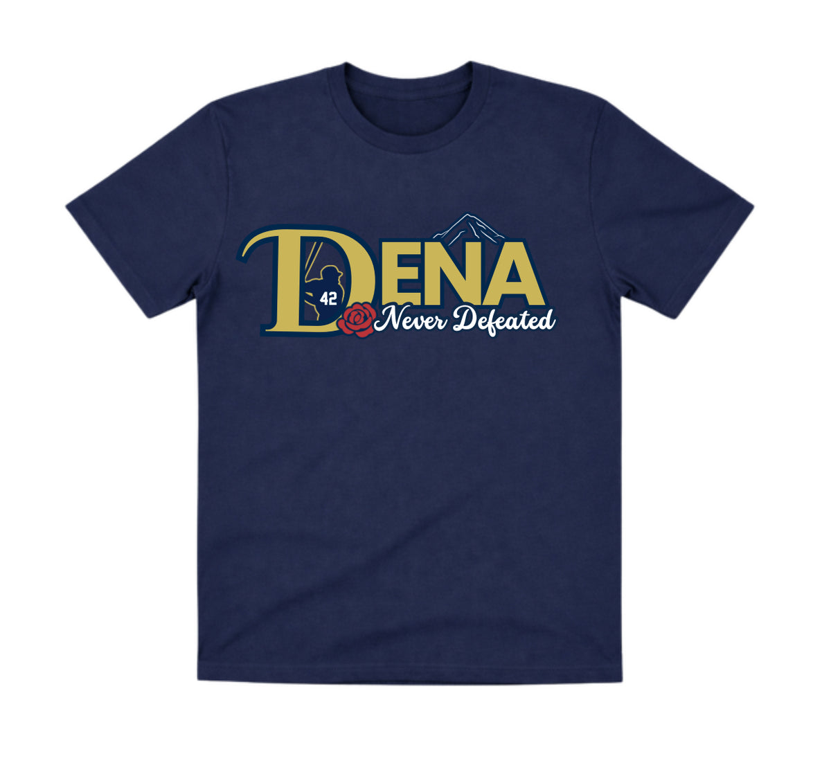 DENA Navy Dry Fit Shirt: Never Defeated