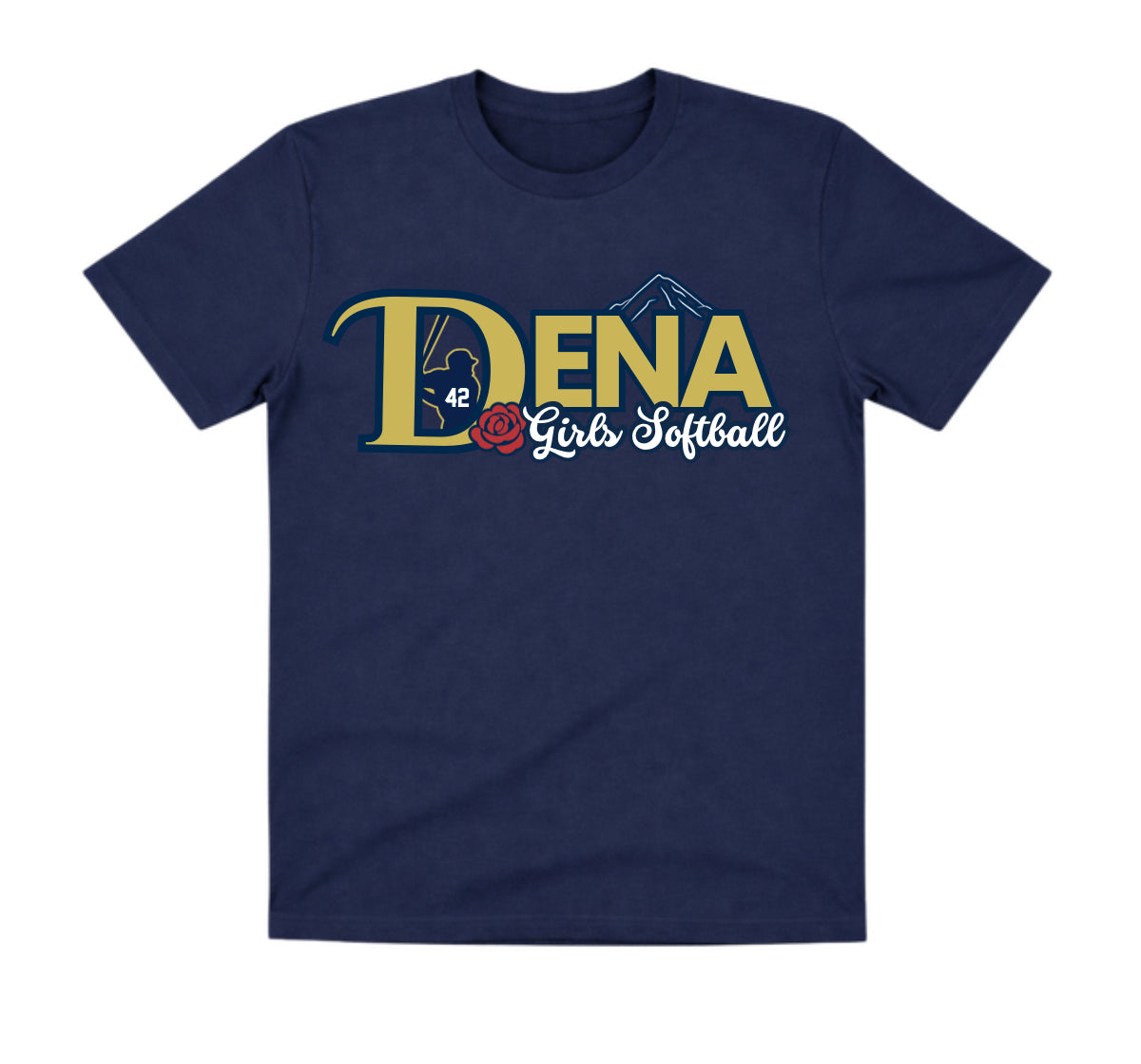 DENA Navy Dry Fit Shirt: Girls Softball