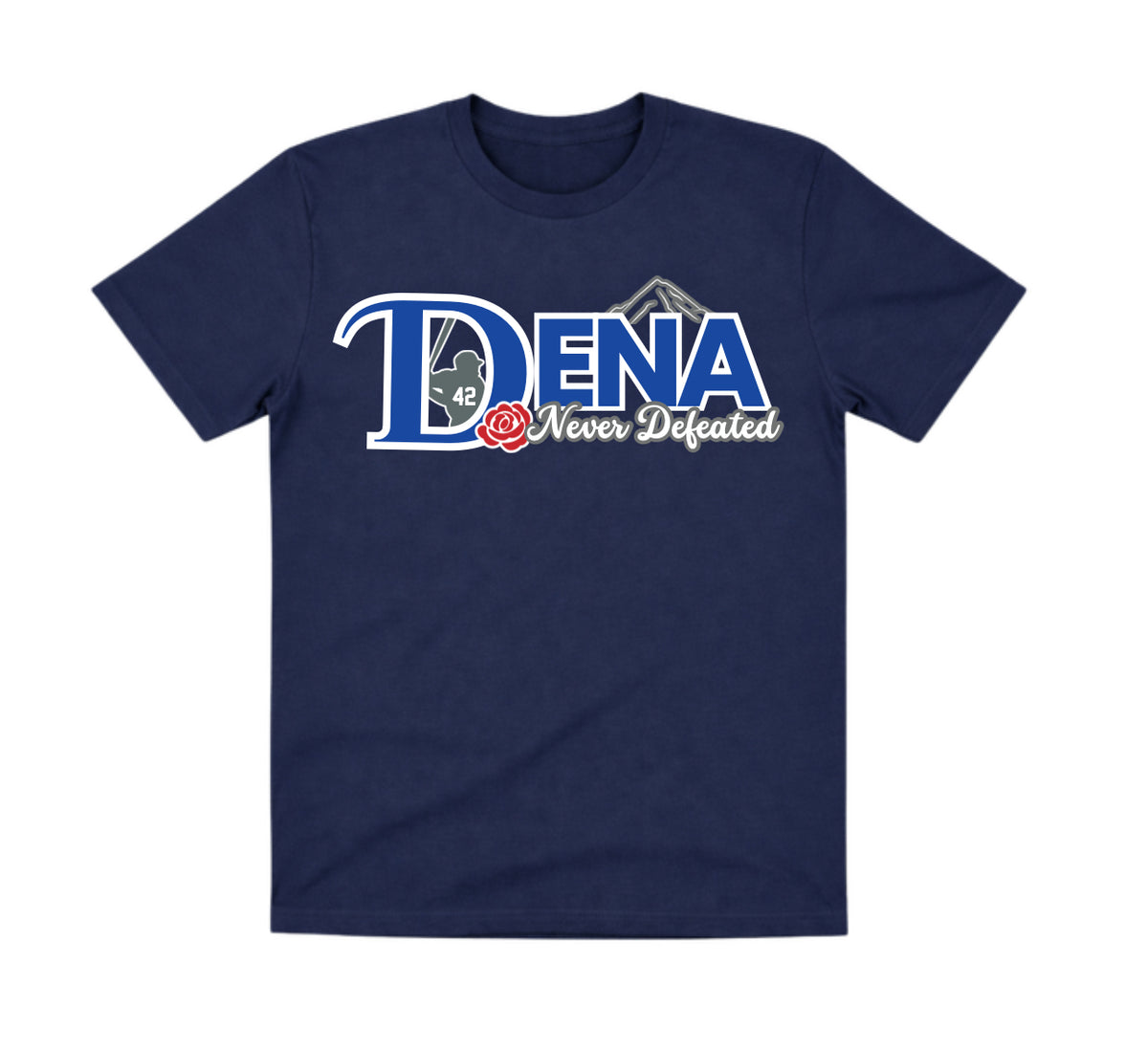 DENA Navy Dry Fit Shirt: Never Defeated