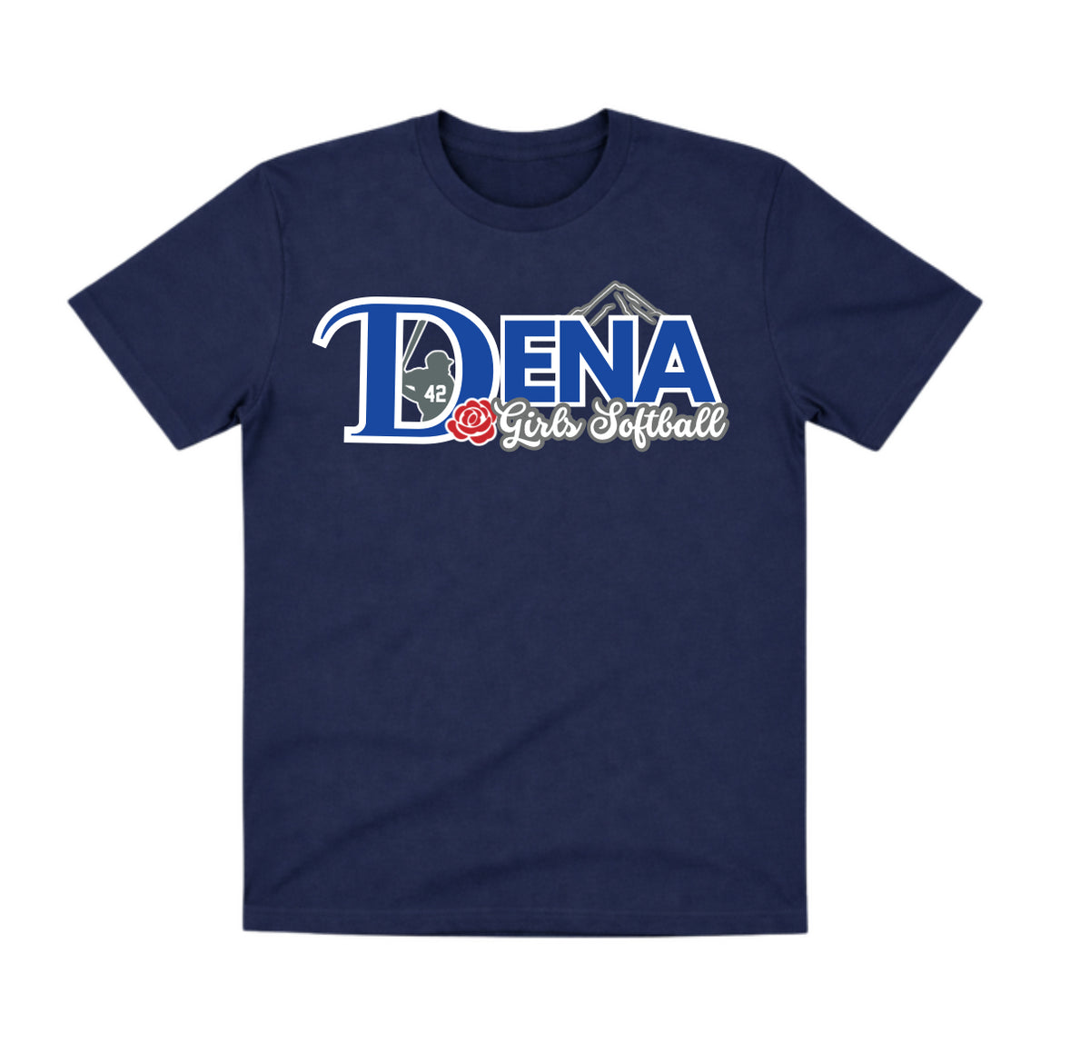 DENA Navy Dry Fit Shirt: Girls Softball