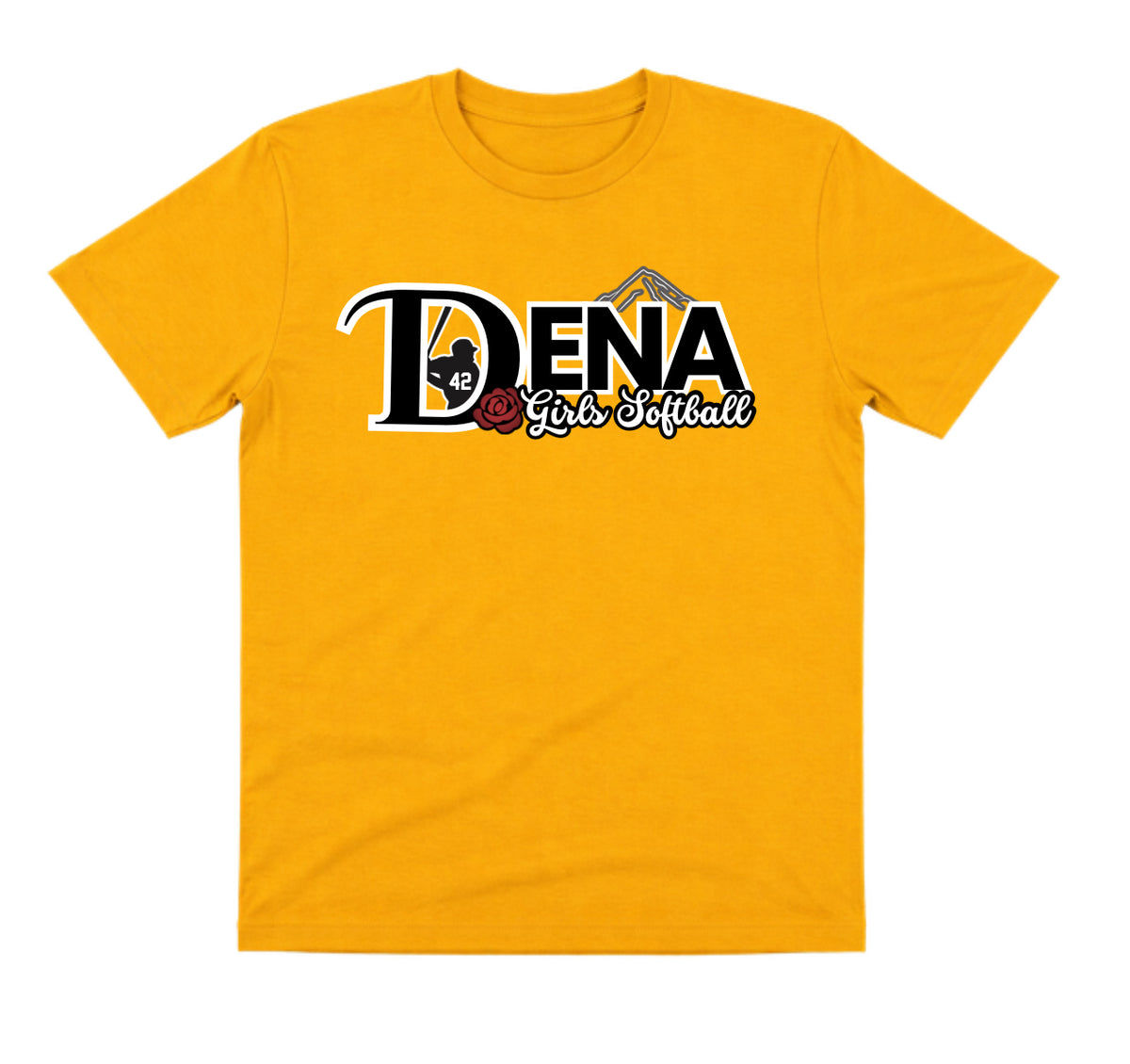 DENA Gold Dry Fit Shirt: Girls Softball