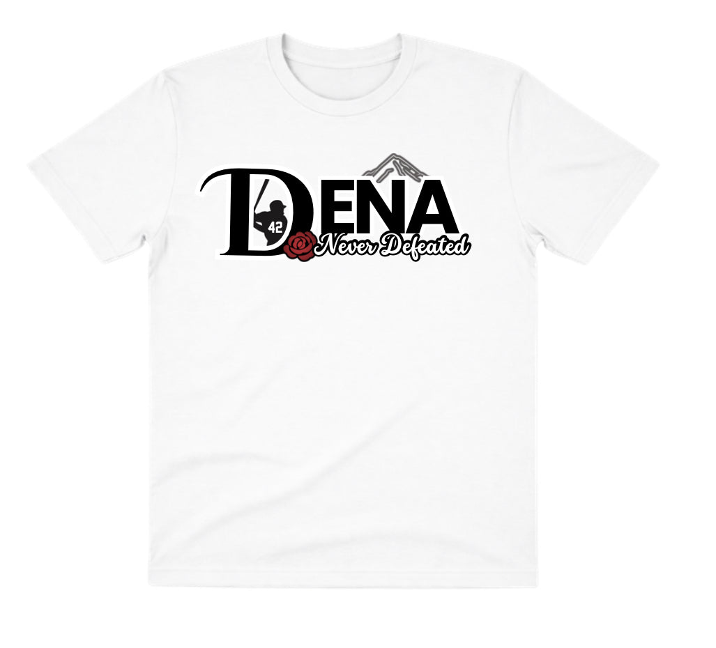 DENA White Dry Fit Shirt: Never Defeated