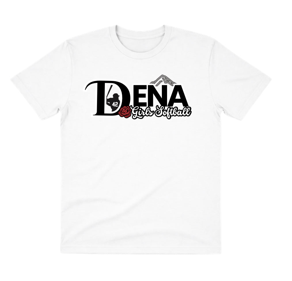 DENA White Dry Fit Shirt: Girls Softball