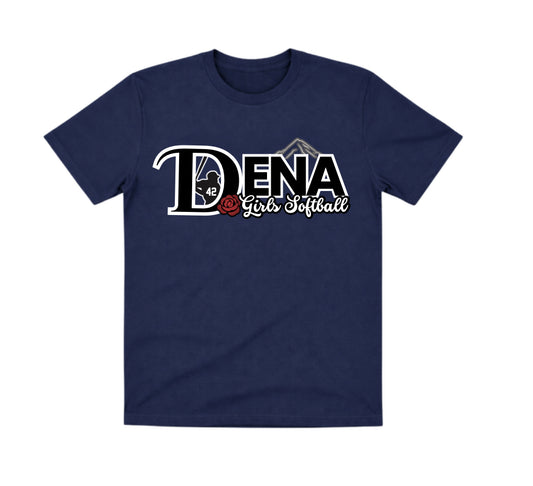 DENA Navy Dry Fit Shirt: Girls Softball