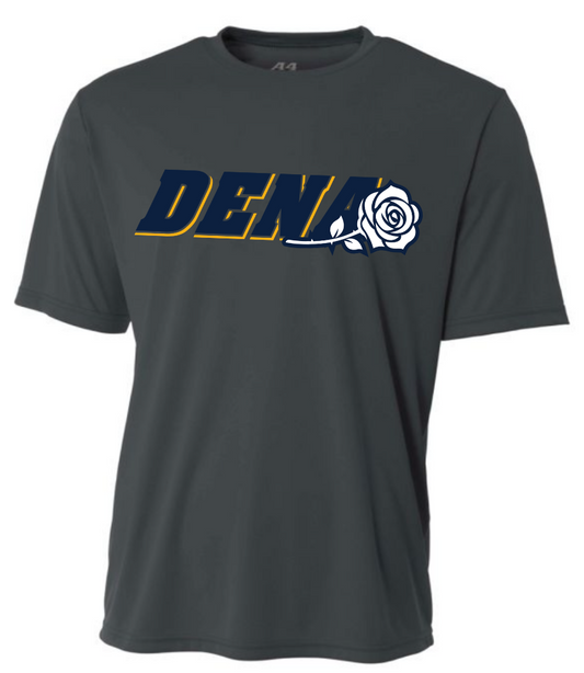 PGSA Dry Fit Shirt, Charcoal (Navy w/Gold DENA Logo)