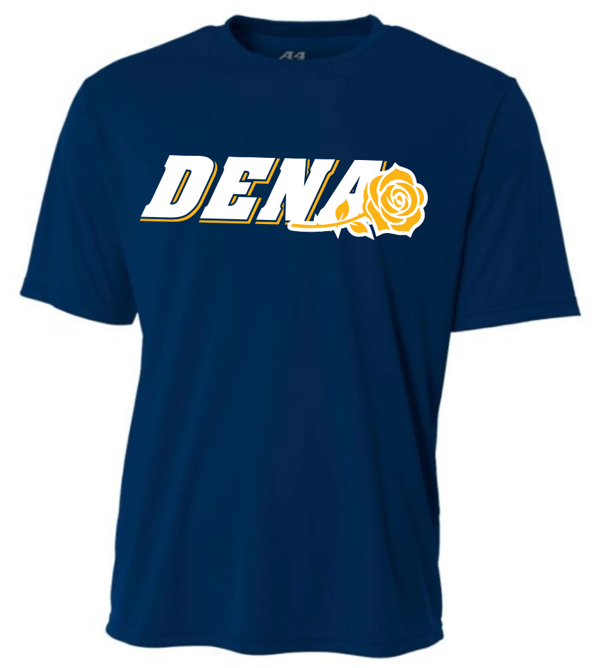 PGSA Dry Fit Shirt, Navy (White & Gold DENA Logo)