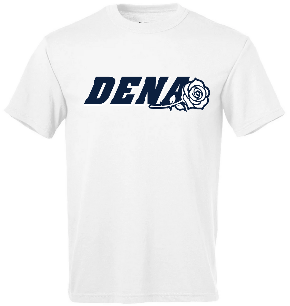 PGSA Dry Fit Shirt, White (Navy w/White DENA Logo)