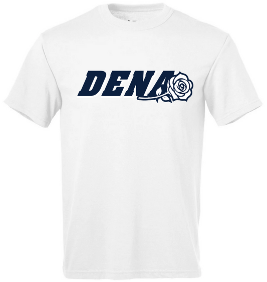 PGSA Dry Fit Shirt, White (Navy w/White DENA Logo)