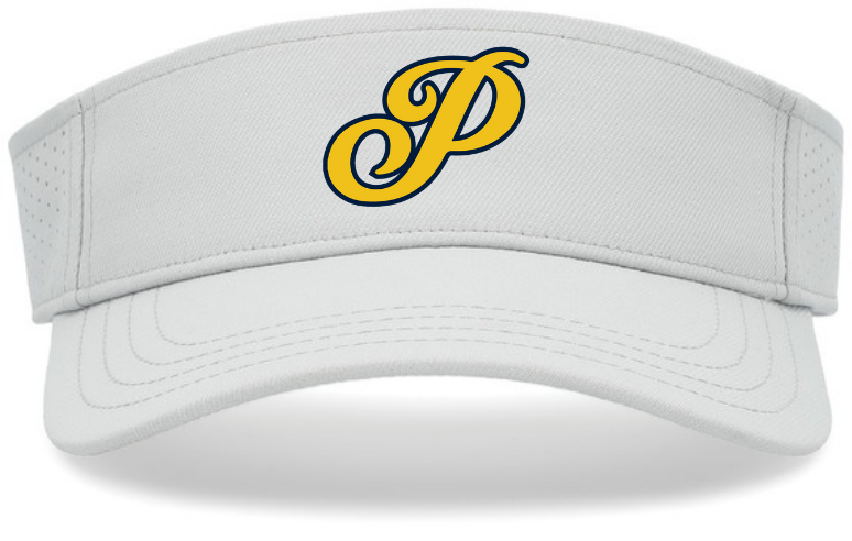 PGSA Sport-Tek Visor, White (Gold/Navy Outline P Logo)