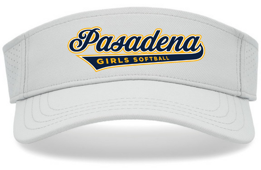 PGSA Sport-Tek Visor, White (Navy/Gold Pasadena Logo)