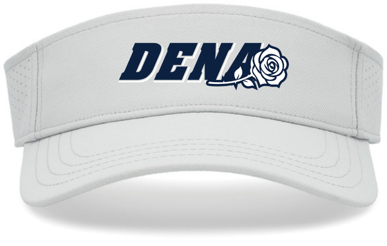 PGSA Sport-Tek Visor, White (Navy/White Outline DENA Logo)